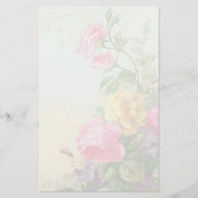 Vintages Blumenbriefpapier Briefpapier (Vorderseite)