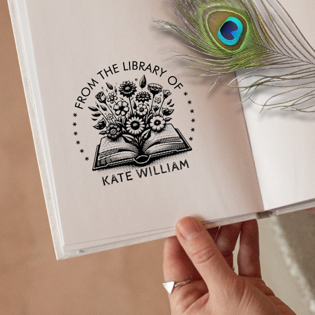 Vintages Blumenbuch aus der Bibliothek der Briefma Permastempel (Von Creator hochgeladen)