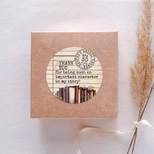 Vintages Blumenbücher Brautparty Vielen Dank Runder Aufkleber