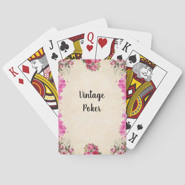 Vintages Blumendesign anpassen Spielkarten (Rückseite)