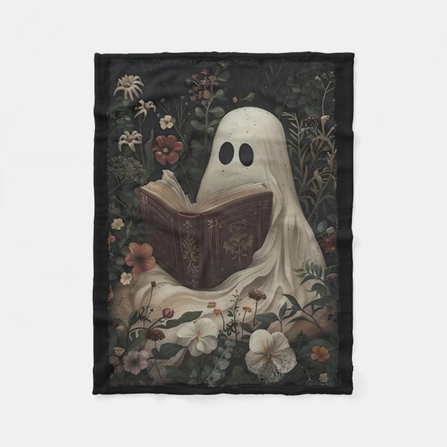 Vintages Blumengastbuch Halloween Costum Fleecedecke (Vorderseite)