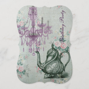 Vintages Blumengeburtstags-Party des eleganten Einladung