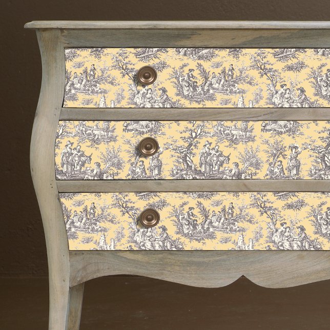 Vintages blumengelbes graues Spielzeug Seidenpapier (Von Creator hochgeladen)