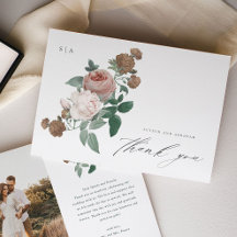 Vintages blumengeschichtliches Foto Dankeschön-Kar