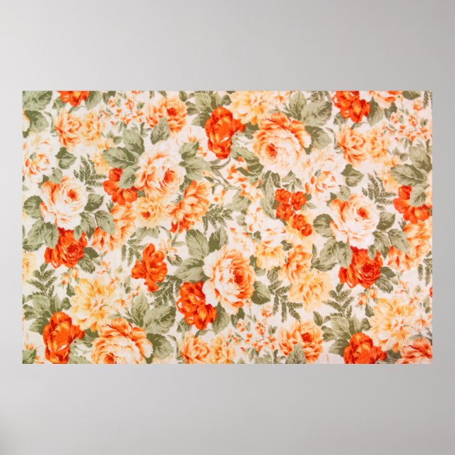 Vintages Blumengewebe Poster (Vorne)