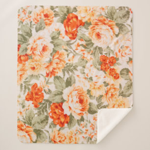 Vintages Blumengewebe Sherpadecke