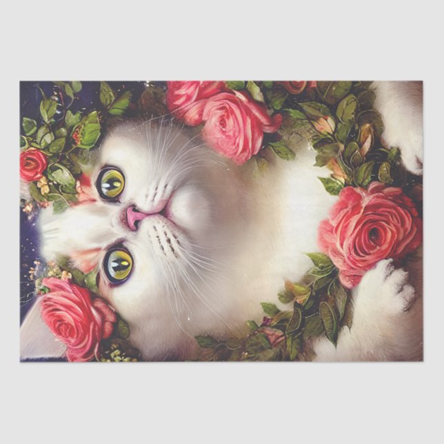 Vintages Blumengewebe, Tissue for Decoupage Seidenpapier (Vorderseite)