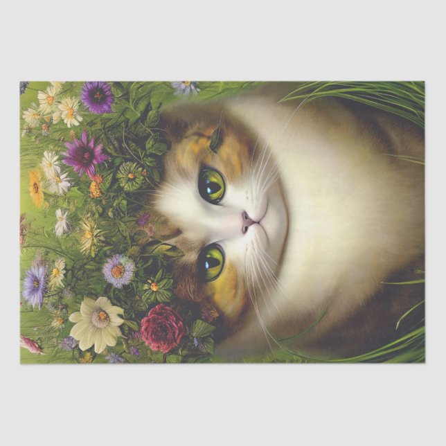 Vintages Blumengewebe, Tissue for Decoupage Seidenpapier (Vorderseite)