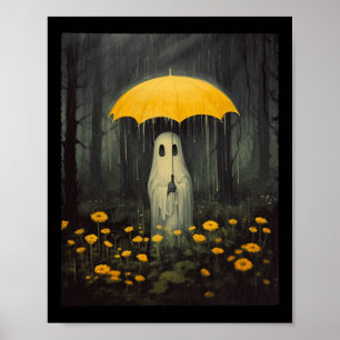 Vintages Blumenghost Halloween Gothic Ghost Dark F Poster