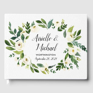 Vintages Blumengrün Garden Wedding Guest Book Gästebuch