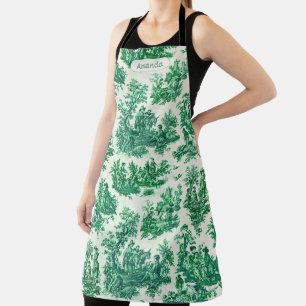 Vintages Blumengrün-Jouilmonogramm Schürze