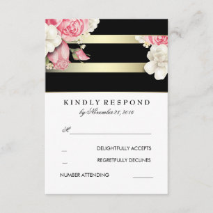 Vintages Blumenhochzeit UAWG RSVP Karte