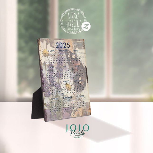 Vintages BlumenJunk-Journal 2025 Fotoplatte (2025 Vintage Floral Junk Journal Plaque)