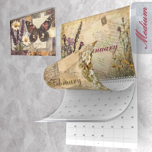 Vintages BlumenJunk-Journal 2025 Kalender (2025 Vintage Floral Junk Journal Calendar)