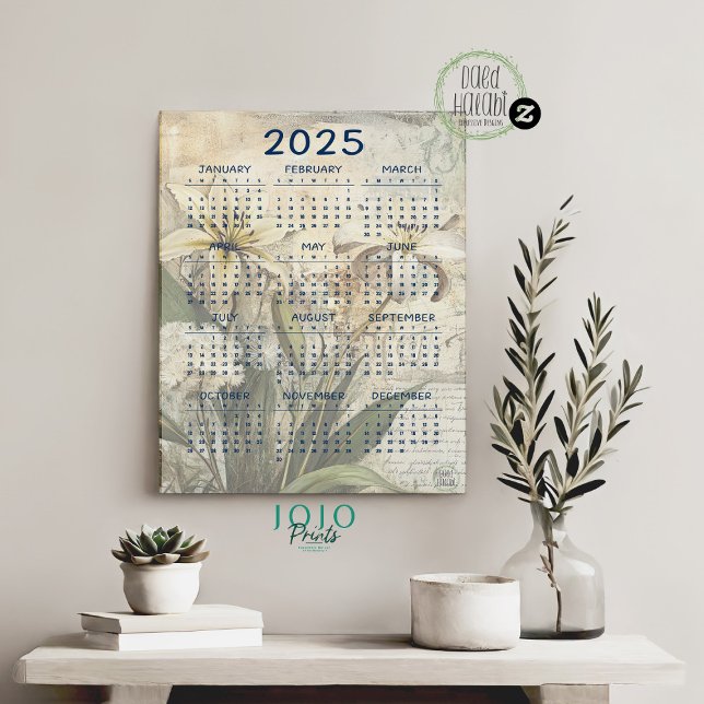 Vintages BlumenJunk-Journal 2025 Poster (2025 Vintage Floral Junk Journal Poster)