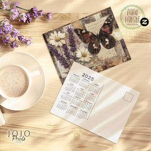 Vintages BlumenJunk-Journal 2025 Postkarte