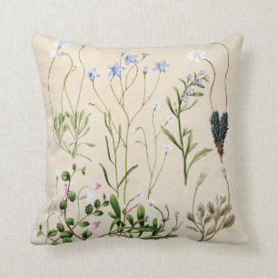 Vintages Blumenkissen mit französischem Botanische Kissen