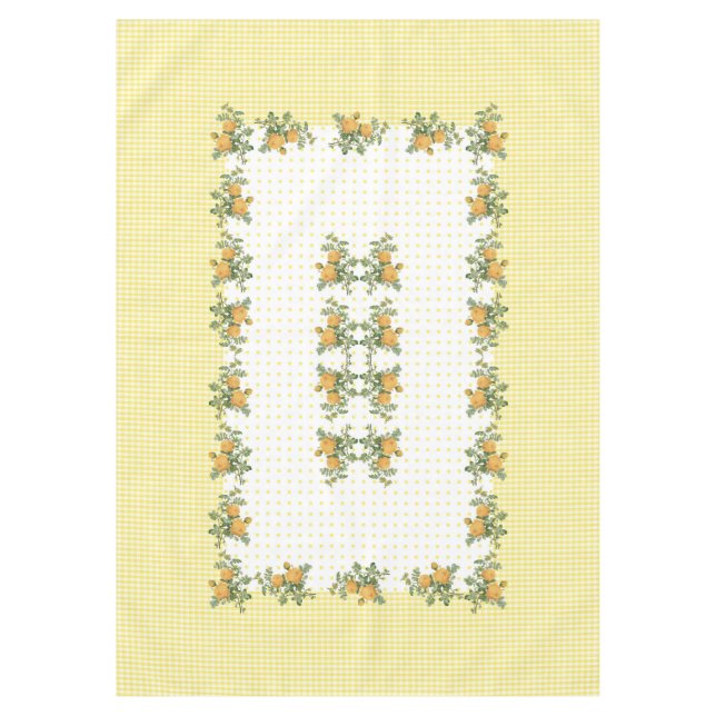 Vintages Blumenkohl, kariert und dots-Tischdecke 6 Tischdecke (Vorderseite)