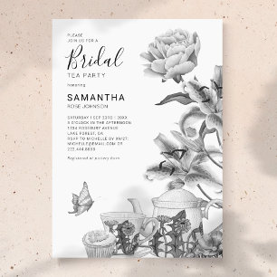 Vintages Blumenkost Party Brautdusche Einladung