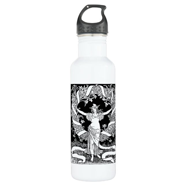 Vintages Blumenkraut Edelstahlflasche (Vorderseite)