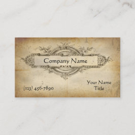 Vintages Blumenmedaillon gealtertes Papier Visitenkarte