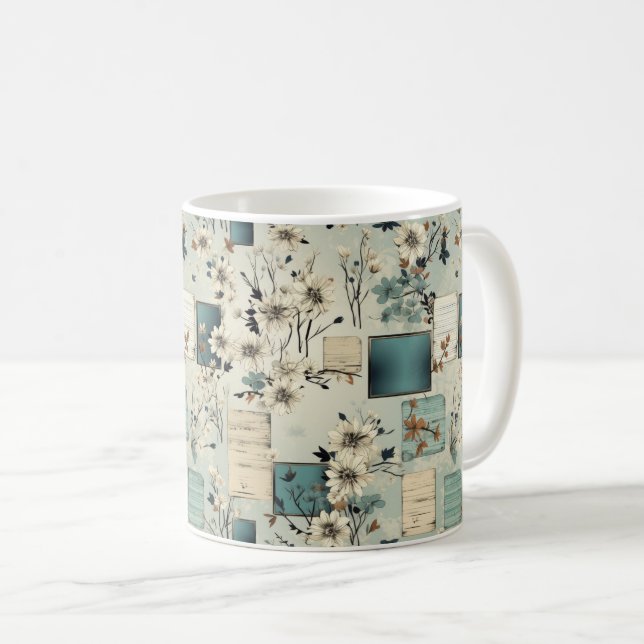 Vintages Blumenmuster (2) Kaffeetasse (VorderseiteRechts)