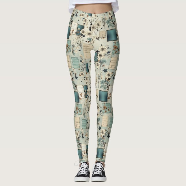 Vintages Blumenmuster (2) Leggings (Vorderseite)