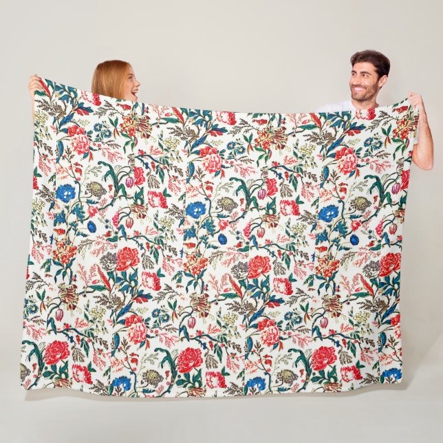 Vintages Blumenmuster aus dem 19. Jahrhundert Fleecedecke (Beispiel)