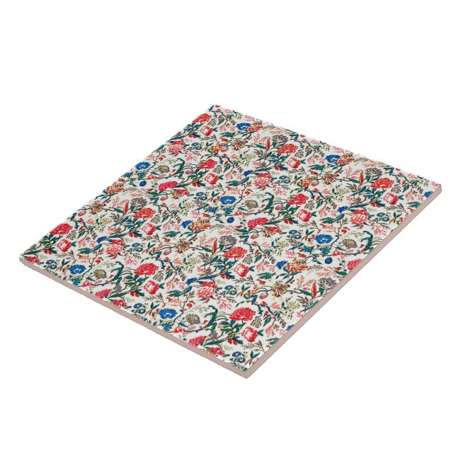 Vintages Blumenmuster aus dem 19. Jahrhundert Fliese (Seite)