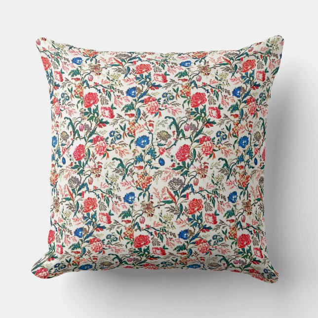 Vintages Blumenmuster aus dem 19. Jahrhundert Kissen (Vorderseite)