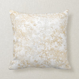 Vintages Blumenmuster aus weißem Elfenbein Kissen