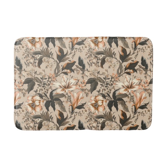 Vintages Blumenmuster Bath Mat Badematte (Vorderseite)
