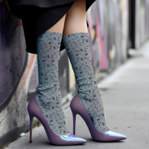 Vintages Blumenmuster Chic Elegant & Klassik Grau