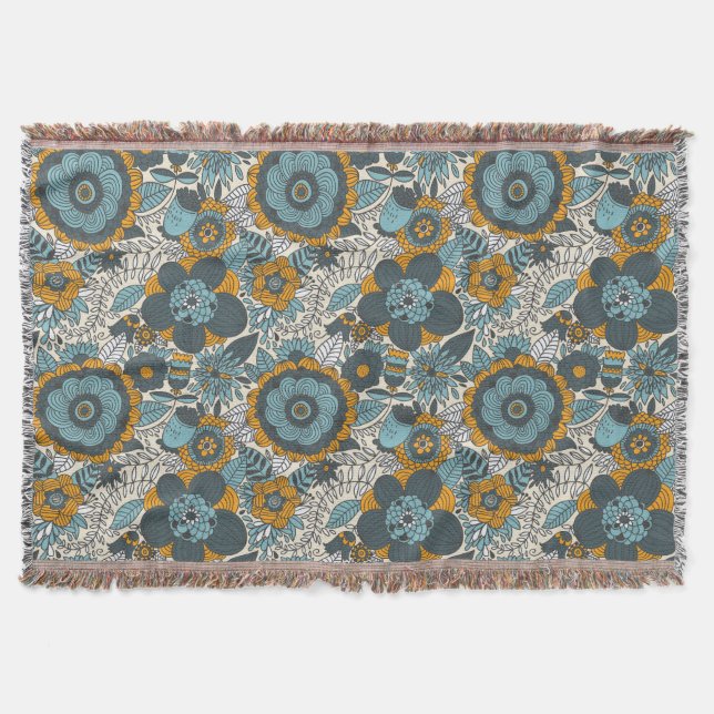 Vintages Blumenmuster Decke (Vorderseite)