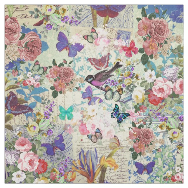 Vintages Blumenmuster der bunten Stoff (Muster)