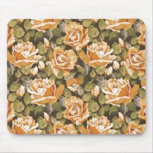 Vintages Blumenmuster der gelben Rosen Mousepad