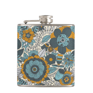 Vintages Blumenmuster Flachmann