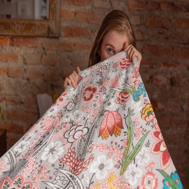 Vintages Blumenmuster Fleecedecke (Vintage Floral Pattern Fleece Blanket)