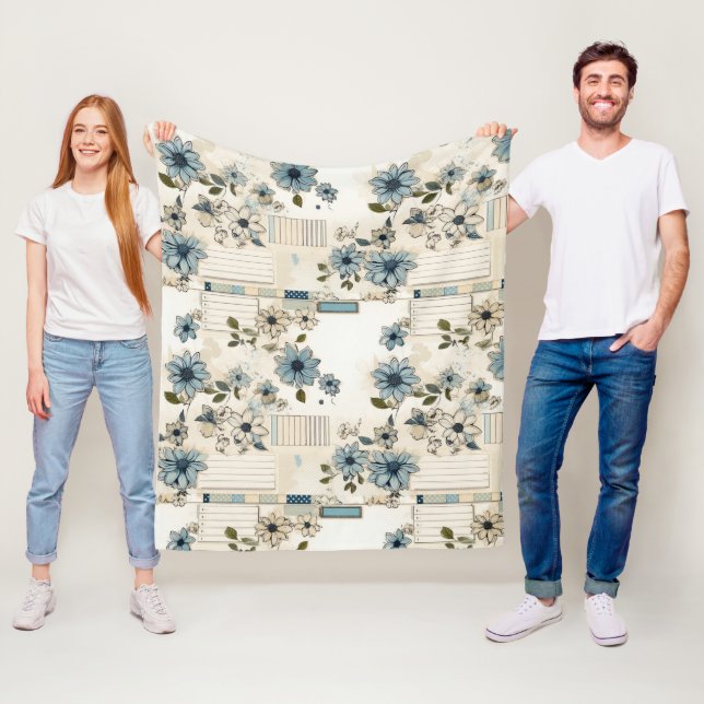 Vintages Blumenmuster Fleecedecke (Beispiel)