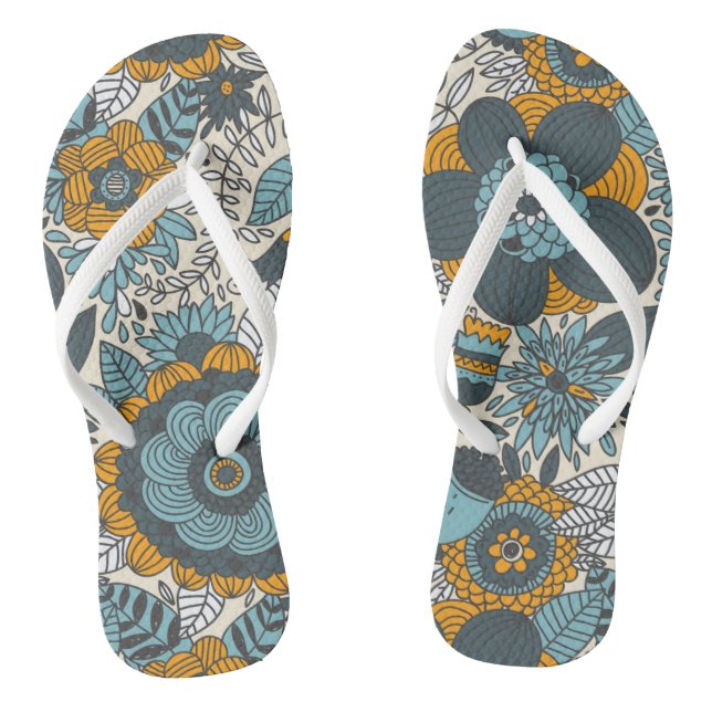 Vintages Blumenmuster Flip Flops (Fußbett)