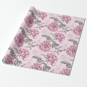 Vintages Blumenmuster Geschenkpapier