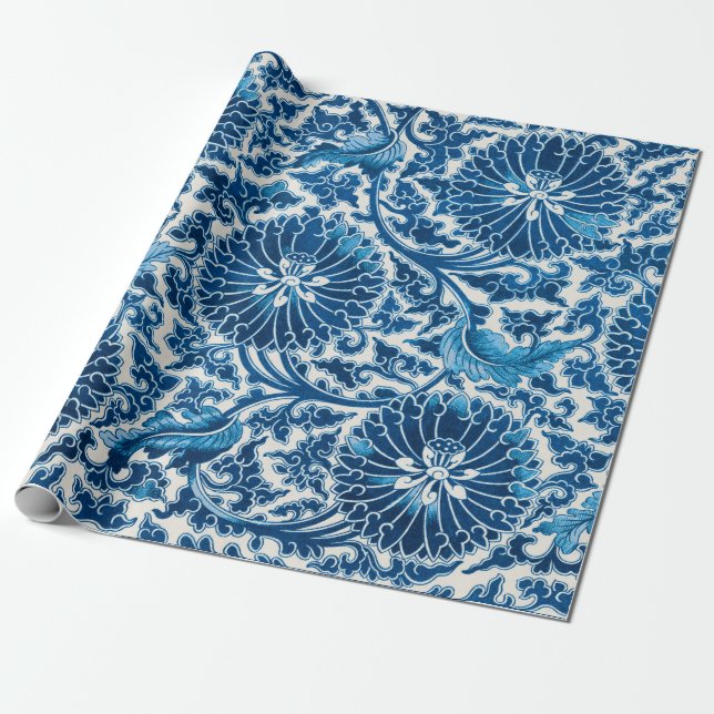 Vintages Blumenmuster Geschenkpapier (Ungerollt)