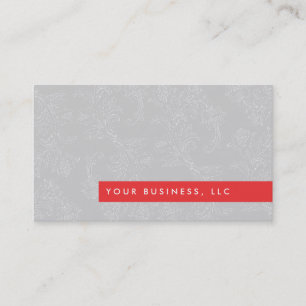 Vintages Blumenmuster II/Red Bar Business Card Visitenkarte