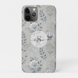 Vintages Blumenmuster im rustikalen grauen Hinterg Case-Mate iPhone Hülle