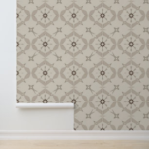 Vintages Blumenmuster in Beige Tapete