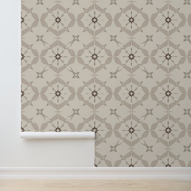 Vintages Blumenmuster in Beige Tapete (Anwendung)