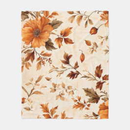 Vintages Blumenmuster in Orangenorange Fleecedecke