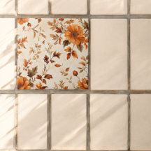 Vintages Blumenmuster in Orangenorange