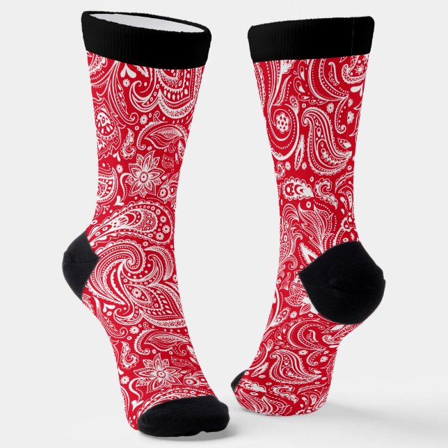 Vintages Blumenmuster in Weiß Socken (Gewinkelt)
