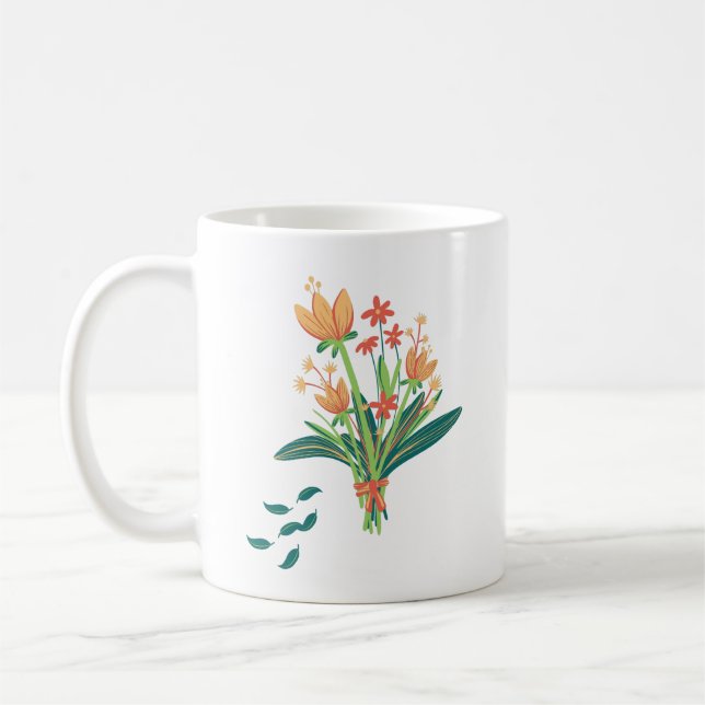 Vintages Blumenmuster Kaffeekuchen Kaffeetasse (Links)